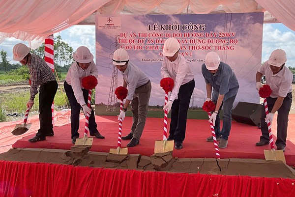 Khởi công di dời đường dây 220kV phục vụ cao tốc Châu Đốc – Cần Thơ – Sóc Trăng