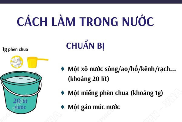 Xử lý nước ăn, uống trong mùa mưa lũ: Cách làm trong nước