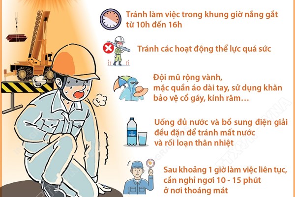 Cẩn trọng với sốc nhiệt khi làm việc ngoài trời nắng nóng