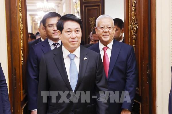 Chủ tịch nước Lương Cường hội kiến Chủ tịch Hạ viện Ai Cập