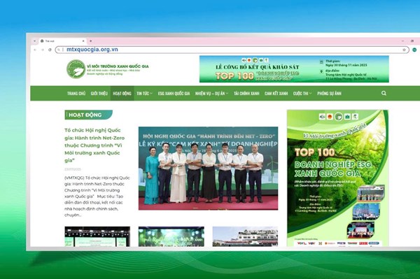 Công bố Trang thông tin điện tử Chương trình “Vì Môi trường xanh Quốc gia”