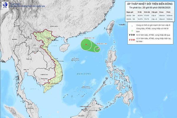Áp thấp nhiệt đới gây gió mạnh, sóng cao và biển động