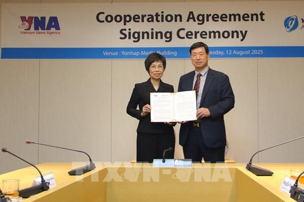 TTXVN và Yonhap trao đổi Thỏa thuận hợp tác nghiệp vụ trong giai đoạn mới