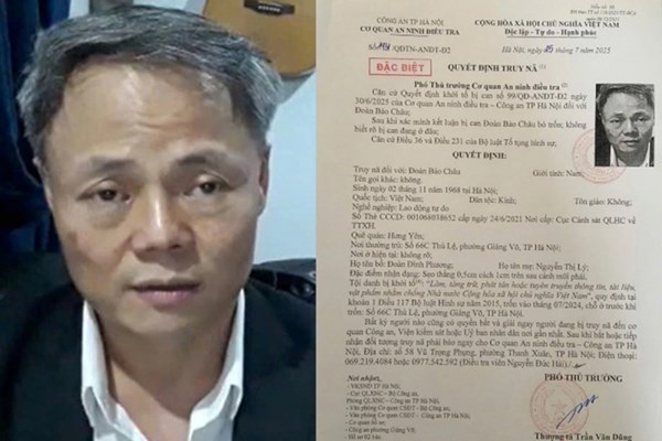 Công an thành phố Hà Nội ra Quyết định truy nã đặc biệt đối tượng Đoàn Bảo Châu
