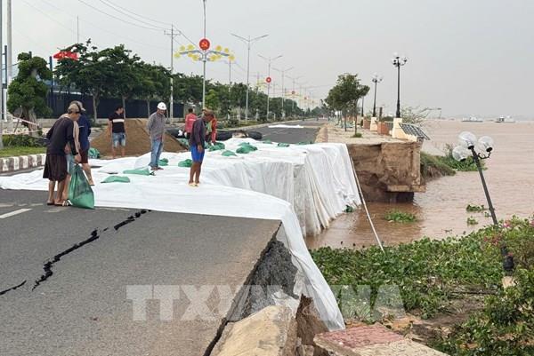 Đồng Tháp công bố tình huống khẩn cấp sạt lở bờ sông Tiền khu vực kè Thường Thới Tiền