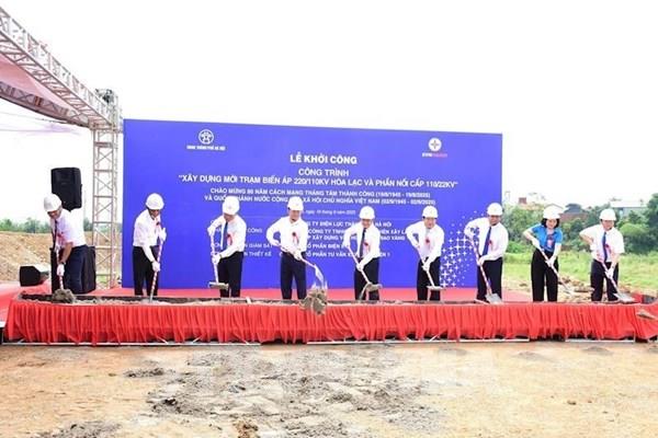 Hà Nội khởi công 2 công trình trọng điểm Trạm biến áp 220kV Hòa Lạc và 110kV Phú Cát