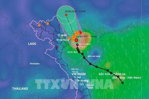 Thời tiết ngày 19/8: Áp thấp nhiệt đới trên vùng bờ biển Quảng Ninh-Hải Phòng