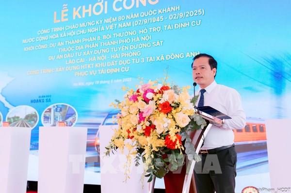 Khởi công các dự án phục vụ giải phóng mặt bằng xây dựng đường sắt Lào Cai - Hà Nội - Hải Phòng