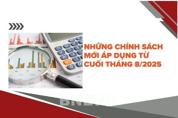 Những chính sách mới áp dụng từ cuối tháng 8/2025