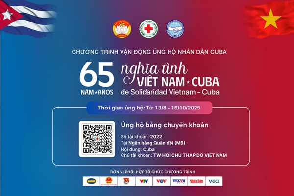 Cập nhật kết quả ủng hộ nhân dân Cuba tính đến 11h00 ngày 29/8