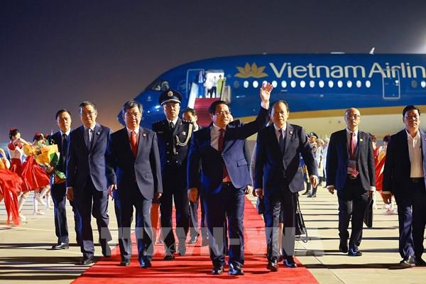 Thủ tướng Phạm Minh Chính tới Thiên Tân dự Hội nghị Thượng đỉnh Tổ chức Hợp tác Thượng Hải