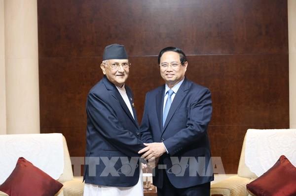 Thủ tướng Phạm Minh Chính hội kiến với Thủ tướng Nepal Khadga Prasad Sharma Oli