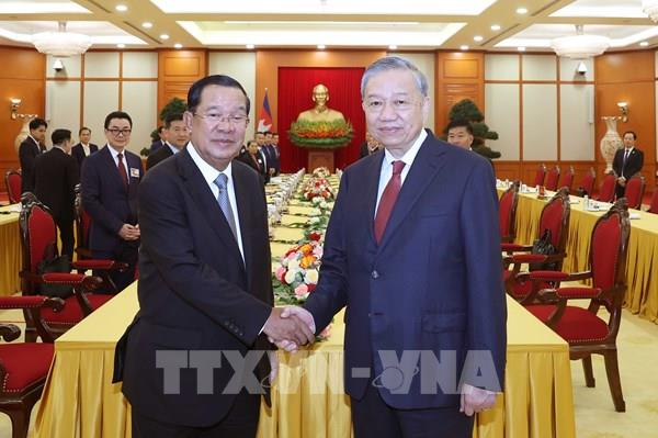 Tổng Bí thư Tô Lâm gặp Chủ tịch Đảng Nhân dân Campuchia