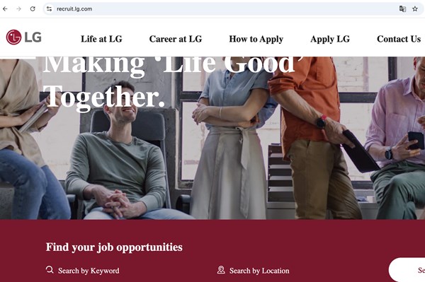 LG Electronics ra mắt trang web tuyển dụng toàn cầu, tích hợp 16 ngôn ngữ