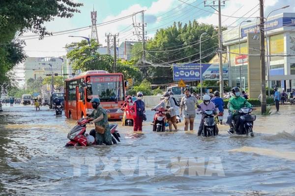 Bến Ninh Kiều ngập sâu khi triều cường vượt báo động III
