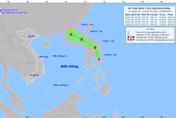 Áp thấp đã mạnh lên thành áp thấp nhiệt đới