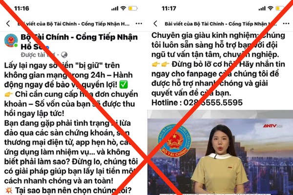 Cảnh báo fanpage giả danh Bộ Tài chính để chiếm đoạt tiền