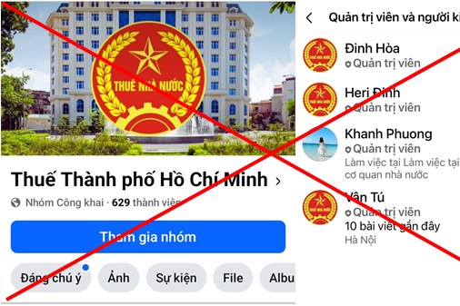 Cảnh báo nhóm facebook giả mạo Thuế Thành phố Hồ Chí Minh