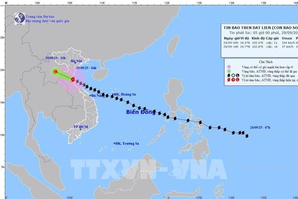 Tin mới nhất về Bão số 10: Hiện đang trên đất liền ven biển Nghệ An – Hà Tĩnh