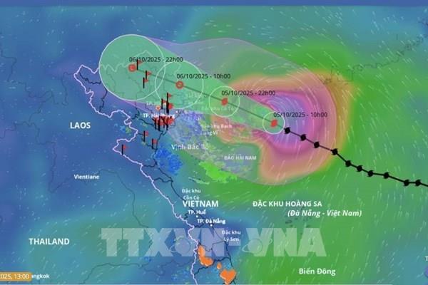 Dự báo chiều 6/10, bão trên khu vực vùng núi phía Bắc và suy yếu thành vùng áp thấp