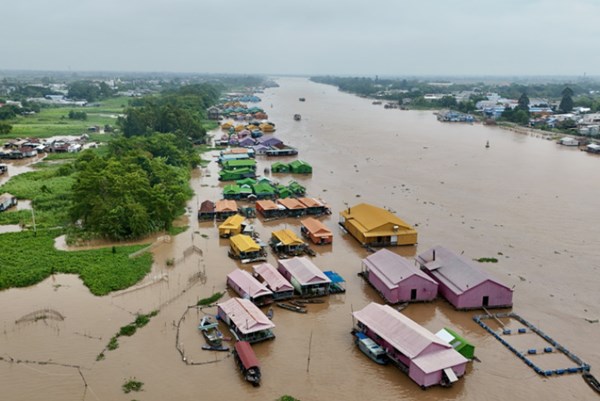 An Giang: Cảnh báo ngập lụt nhiều đô thị ven sông Hậu