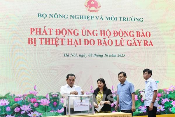 Bộ Nông nghiệp và Môi trường phát động ủng hộ đồng bào bị thiệt hại do bão lũ