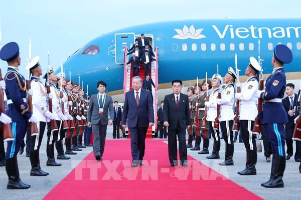 Lễ đón Tổng Bí thư Tô Lâm thăm cấp Nhà nước Cộng hòa Dân chủ Nhân dân Triều Tiên
