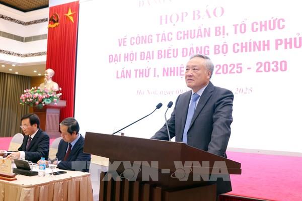 Đại hội đại biểu Đảng bộ Chính phủ lần thứ I diễn ra từ ngày 12 - 13/10 tại Hà Nội