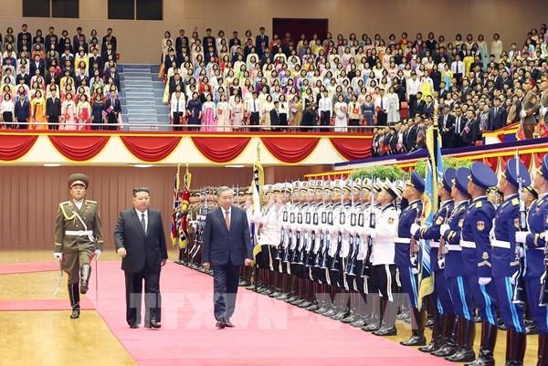 Lễ đón Tổng Bí thư Tô Lâm thăm cấp Nhà nước tới CHDCND Triều Tiên