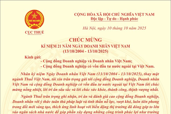 Ngành thuế đồng hành cùng cộng đồng doanh nghiệp, doanh nhân