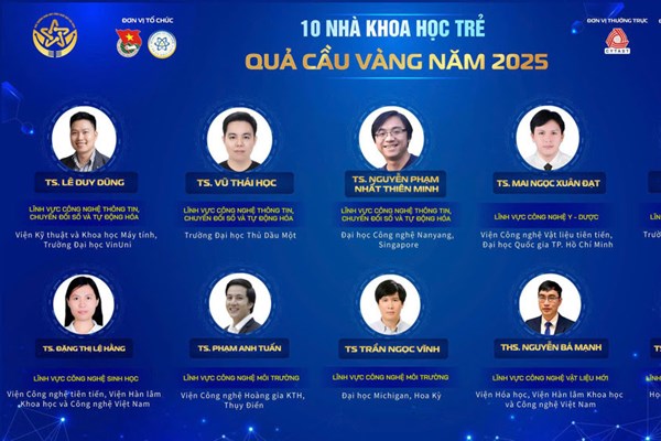 Công bố TOP 10 nhà khoa học trẻ nhận Giải thưởng Quả Cầu Vàng năm 2025
