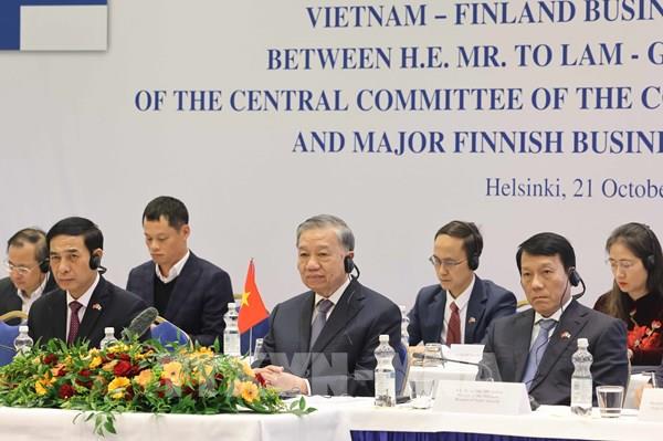 Tổng Bí thư Tô Lâm gặp gỡ một số doanh nghiệp Phần Lan tiêu biểu