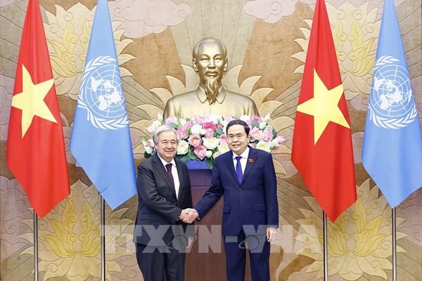 Chủ tịch Quốc hội Trần Thanh Mẫn hội kiến Tổng Thư ký Liên hợp quốc