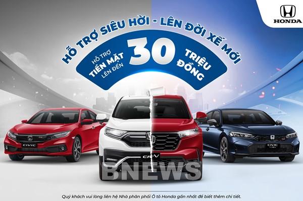 Honda tung ưu đãi “Hỗ trợ siêu hời” cho khách hàng đổi xe chính hãng