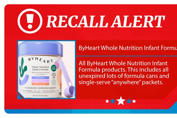 Thu hồi toàn bộ sữa công thức ByHeart Whole Nutrition cho trẻ sơ sinh 