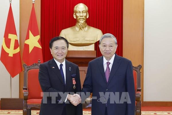 Tổng Bí thư Tô Lâm tiếp Thống đốc tỉnh Kanagawa (Nhật Bản)