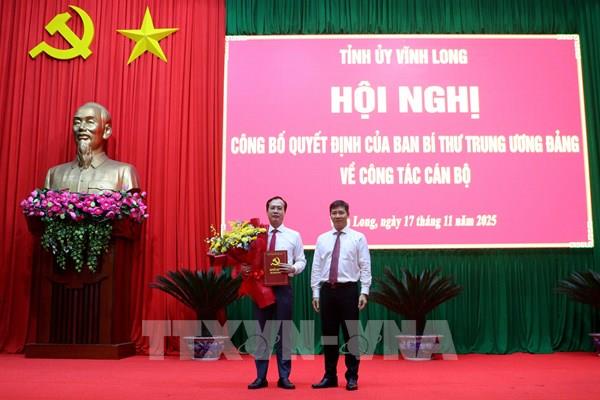 Điều động, chỉ định đồng chí Trần Trí Quang giữ chức Phó Bí thư Tỉnh ủy Vĩnh Long