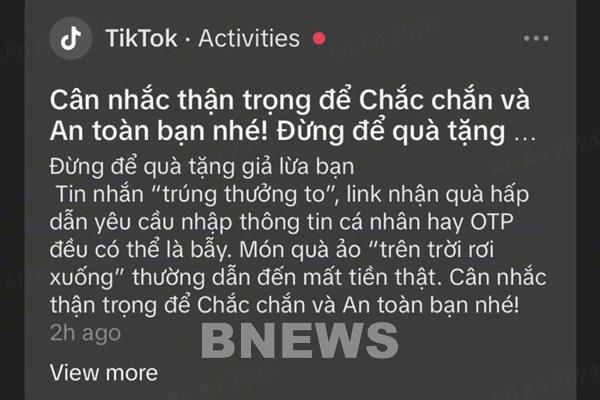 TikTok triển khai cảnh báo lừa đảo trực tuyến trực tiếp trong ứng dụng