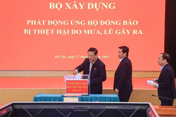 Bộ Xây dựng phát động ủng hộ đồng bào bị thiệt hại do mưa lũ miền Trung