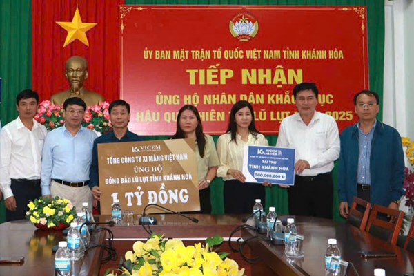 VICEM trao 6 tỷ đồng, hỗ trợ người dân miền Trung tái thiết
