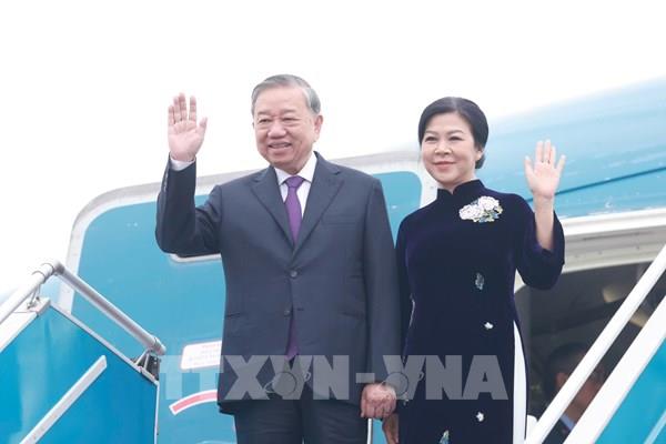Tổng Bí thư Tô Lâm và Phu nhân lên đường thăm cấp Nhà nước tới Lào
