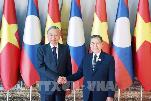 Tổng Bí thư Tô Lâm hội kiến Chủ tịch Quốc hội Lào Saysomphone Phomvihane