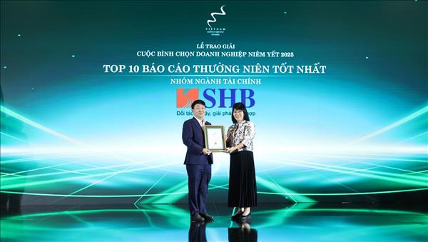 SHB lần thứ 5 vào TOP 10 doanh nghiệp có Báo cáo thường niên tốt nhất