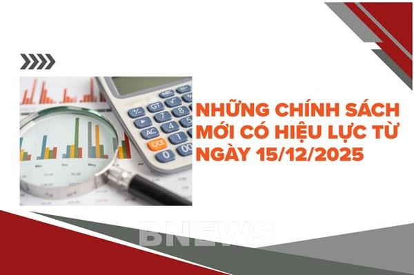 Những chính sách mới có hiệu lực từ ngày 15/12/2025