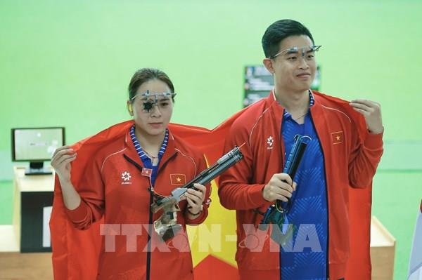SEA Games 33: Thu Vinh – Quang Huy giành HCB nội dung 10m súng ngắn hỗn hợp