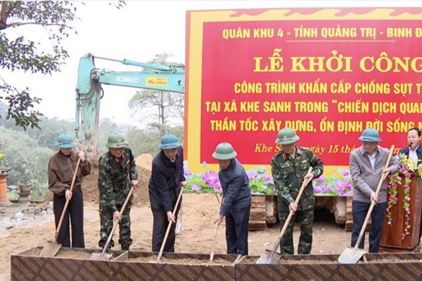 Quảng Trị: Khởi công công trình chống sụt trượt tại xã Khe Sanh