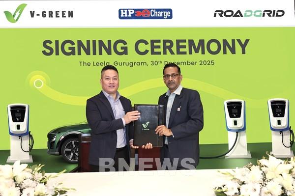 V-GREEN và Hindustan triển khai trạm sạc xe điện tại các cửa hàng xăng dầu Ấn Độ