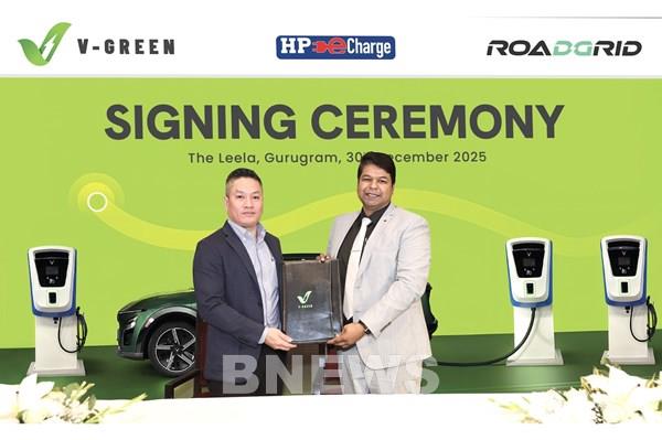 V-GREEN và RoadGrid India hợp tác mở rộng hạ tầng sạc nhanh xe điện tại Ấn Độ