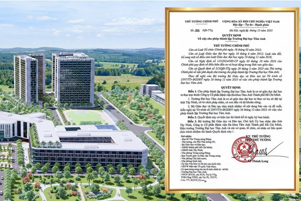 Thủ tướng cho phép thành lập Trường Đại học Tâm Anh