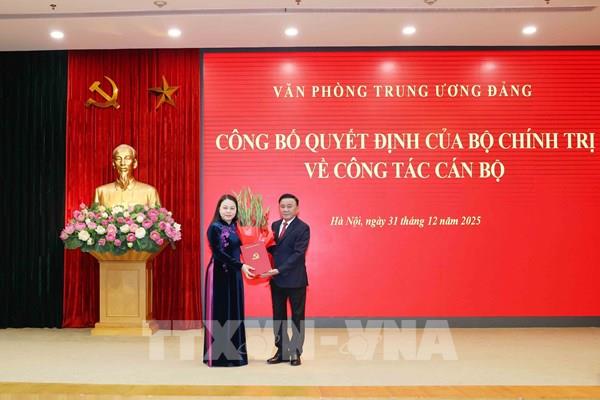 Đồng chí Nguyễn Thị Thu Hà giữ chức Phó Chánh Văn phòng Thường trực Văn phòng Trung ương Đảng